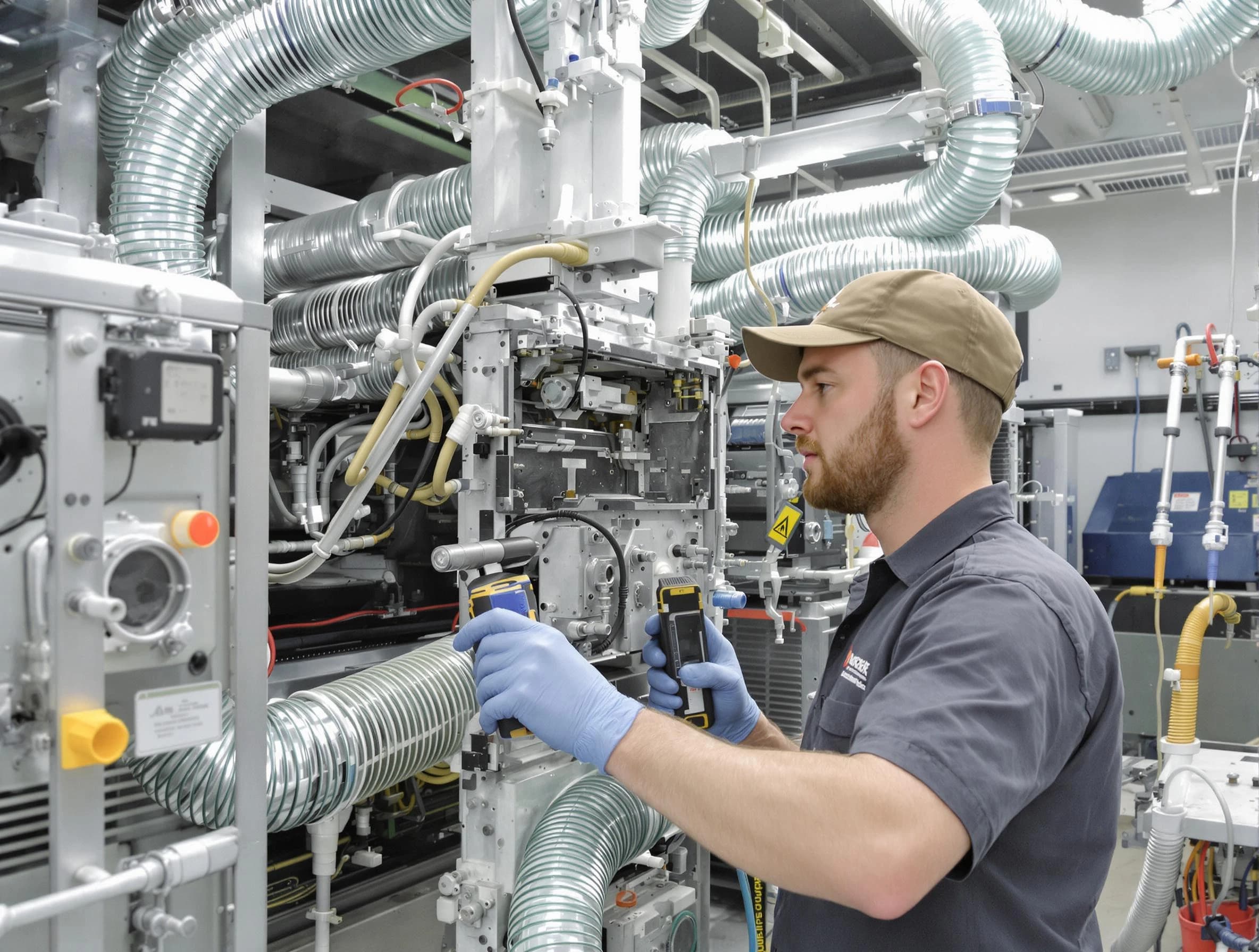 Coolidge Air Duct Cleaning technician performing precision commercial coil cleaning at a business facility in Coolidge