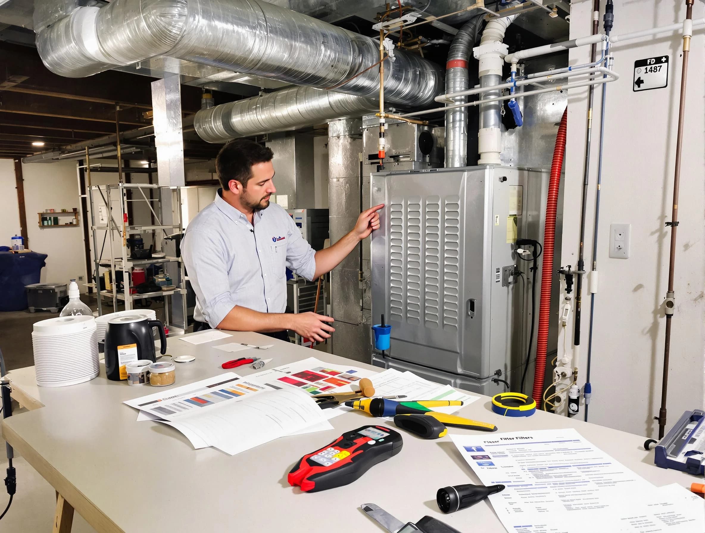 Coolidge Air Duct Cleaning inspector conducting detailed filter system evaluation using professional diagnostic tools in Coolidge