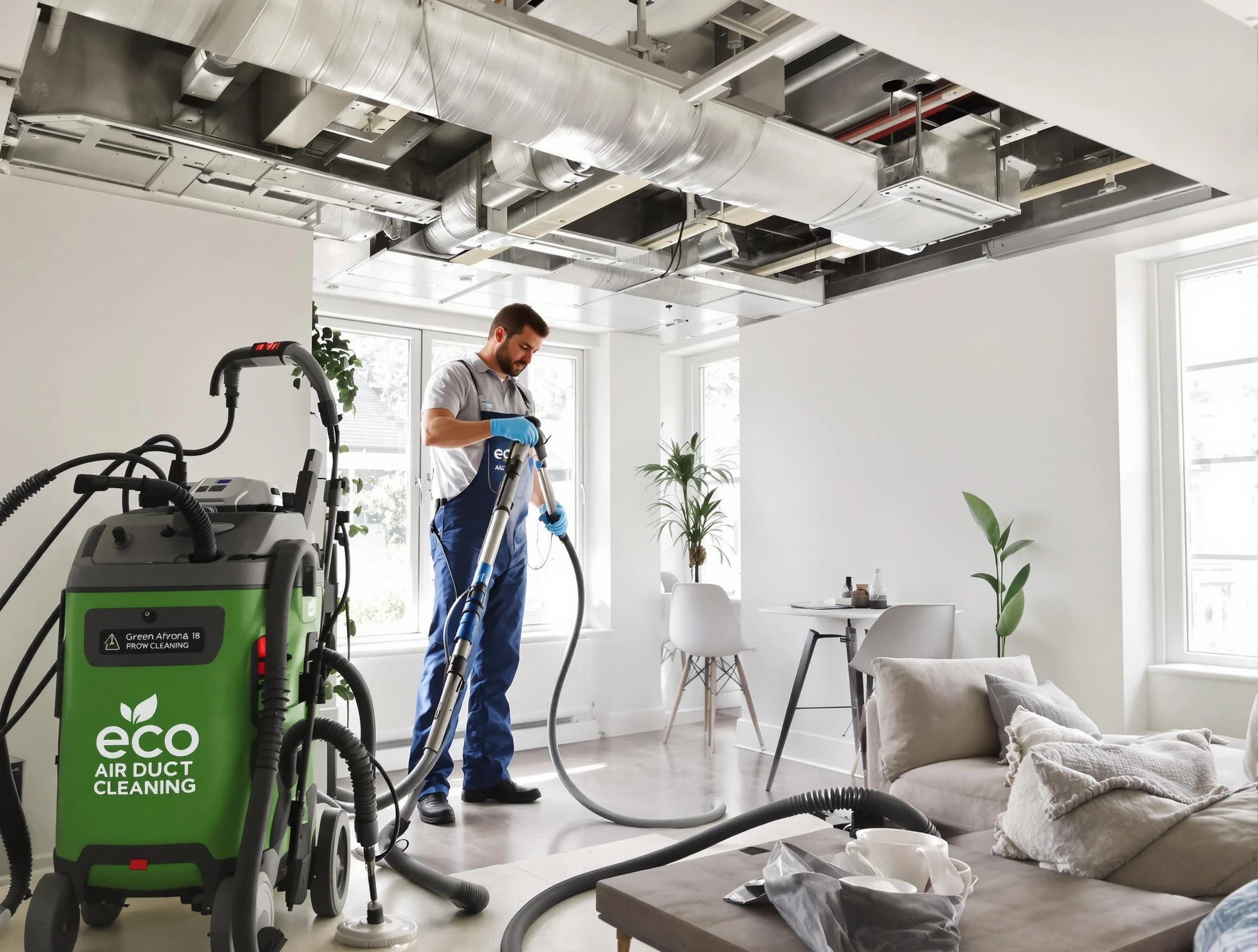 Coolidge Air Duct Cleaning technician performing eco-friendly duct cleaning using sustainable methods in Coolidge