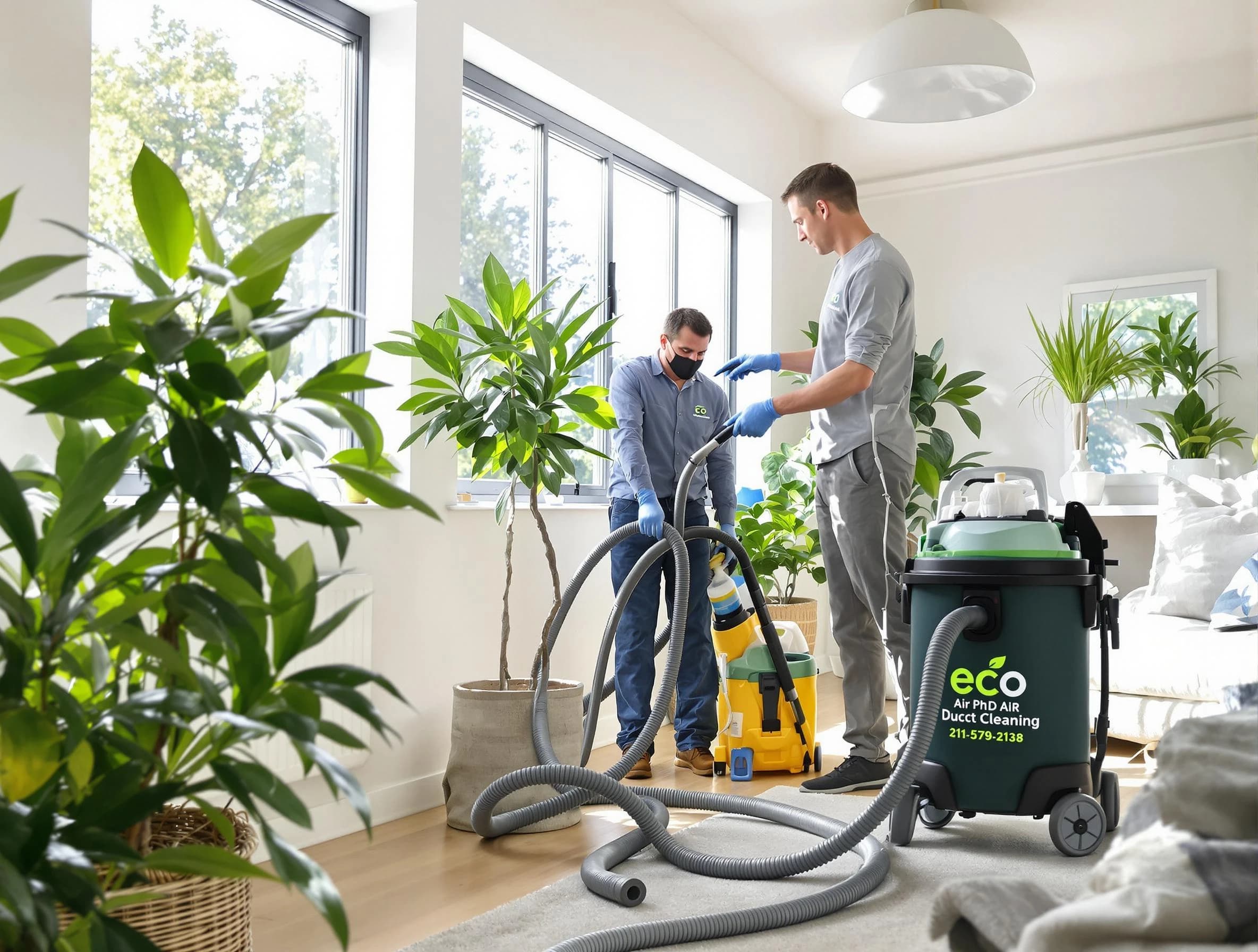 Coolidge Air Duct Cleaning technician performing eco-friendly duct cleaning using sustainable methods in Coolidge