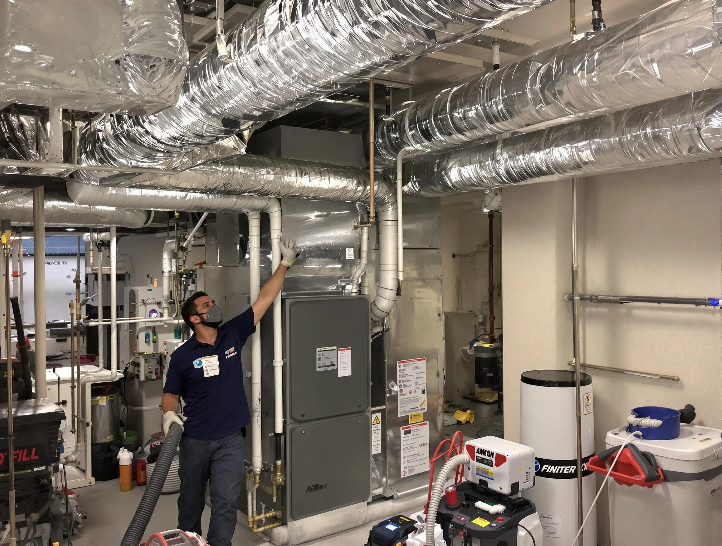 Coolidge Air Duct Cleaning specialist performing thorough furnace duct cleaning in a Coolidge residence