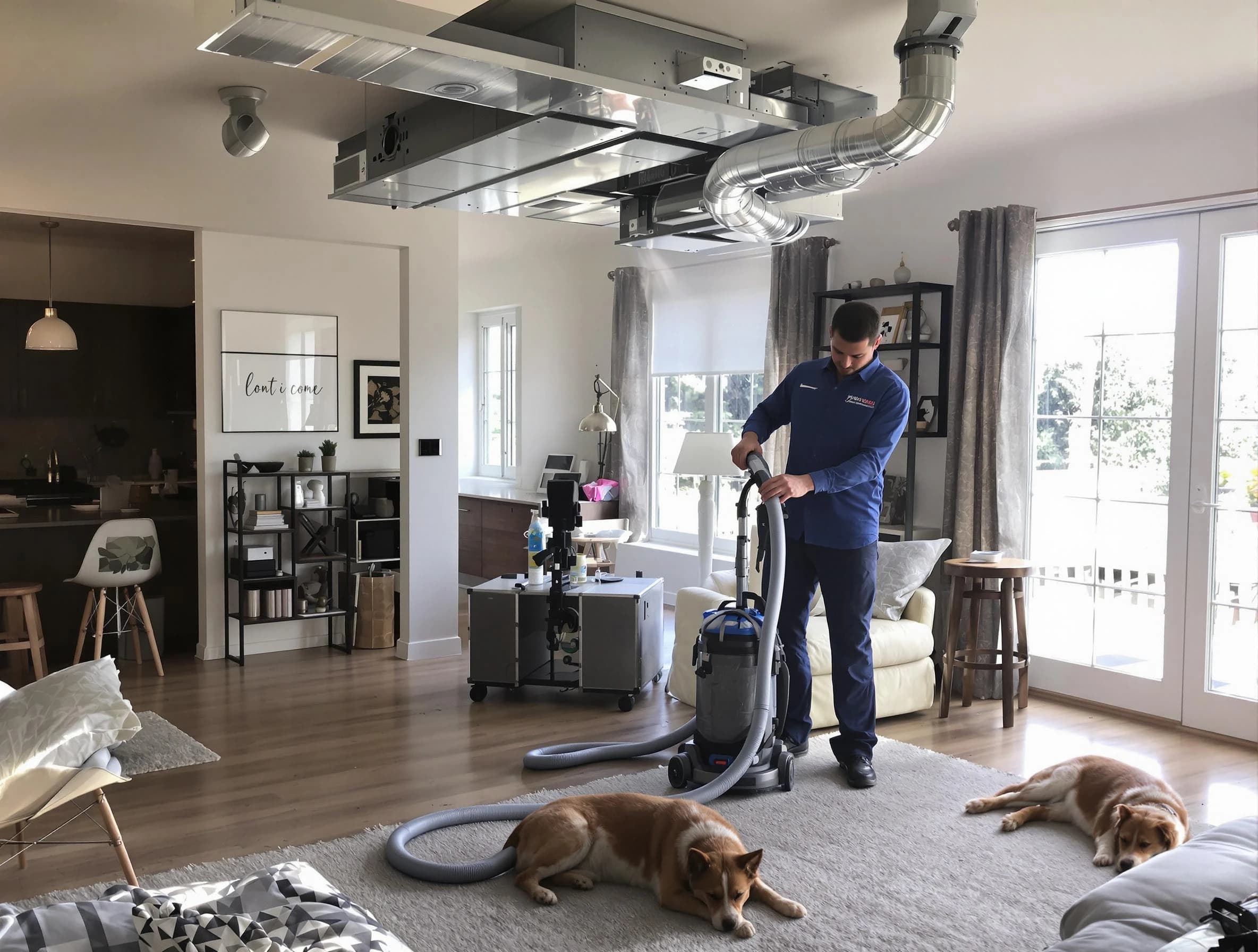 Coolidge Air Duct Cleaning technician performing detailed indoor duct cleaning for improved air quality in Coolidge