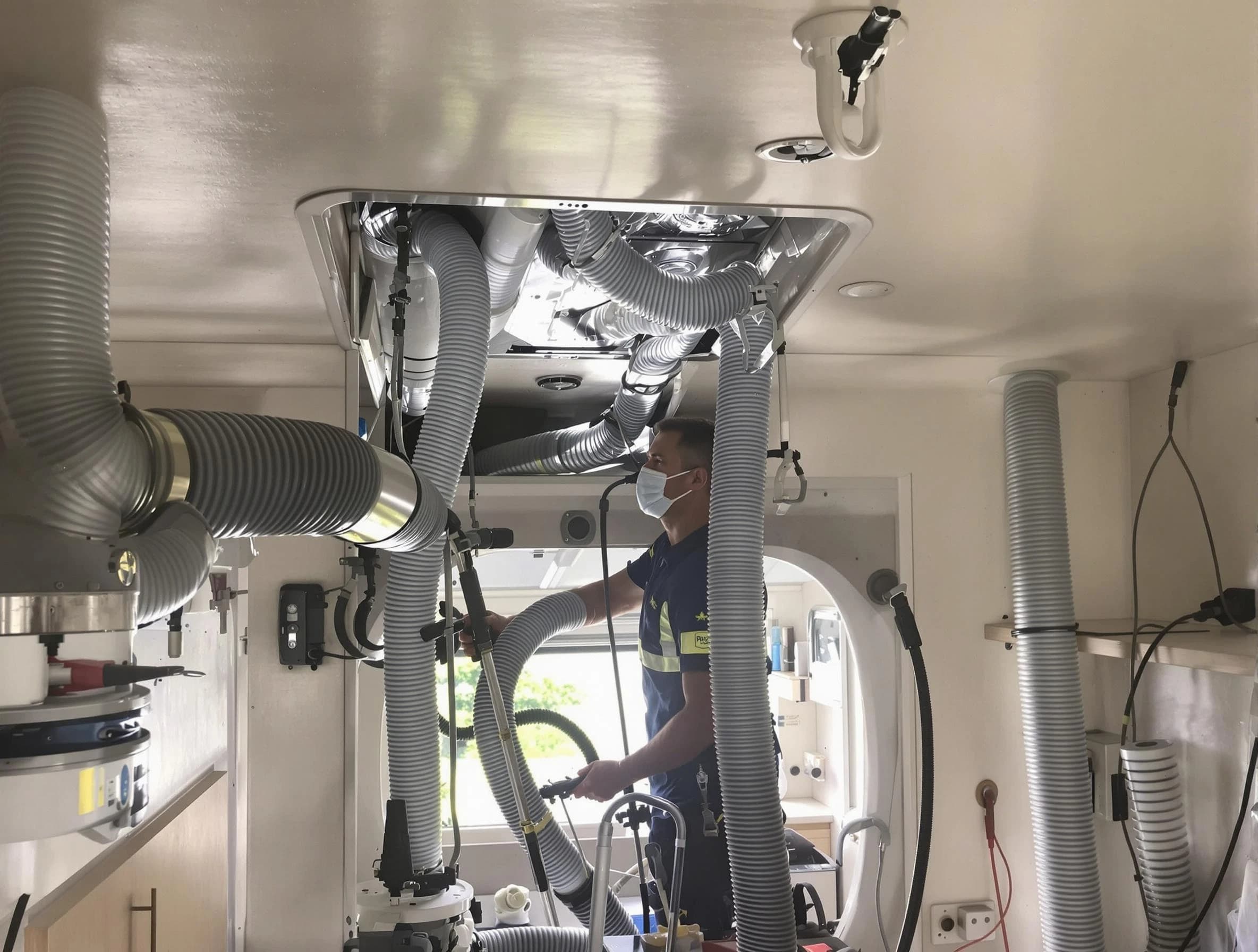 Coolidge Air Duct Cleaning specialist performing precise mobile home duct cleaning in Coolidge