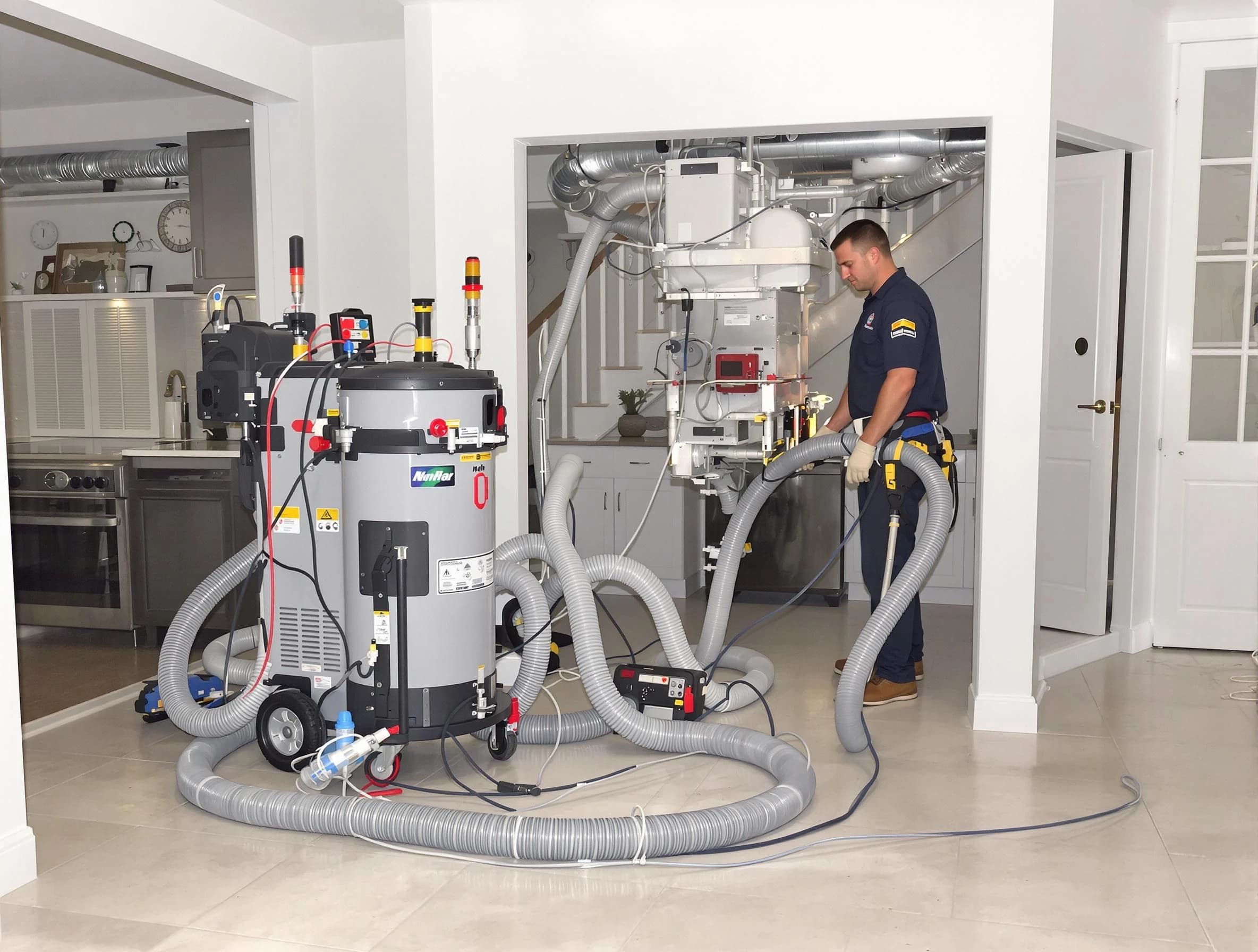 Coolidge Air Duct Cleaning technician operating negative pressure cleaning equipment for thorough duct maintenance in Coolidge
