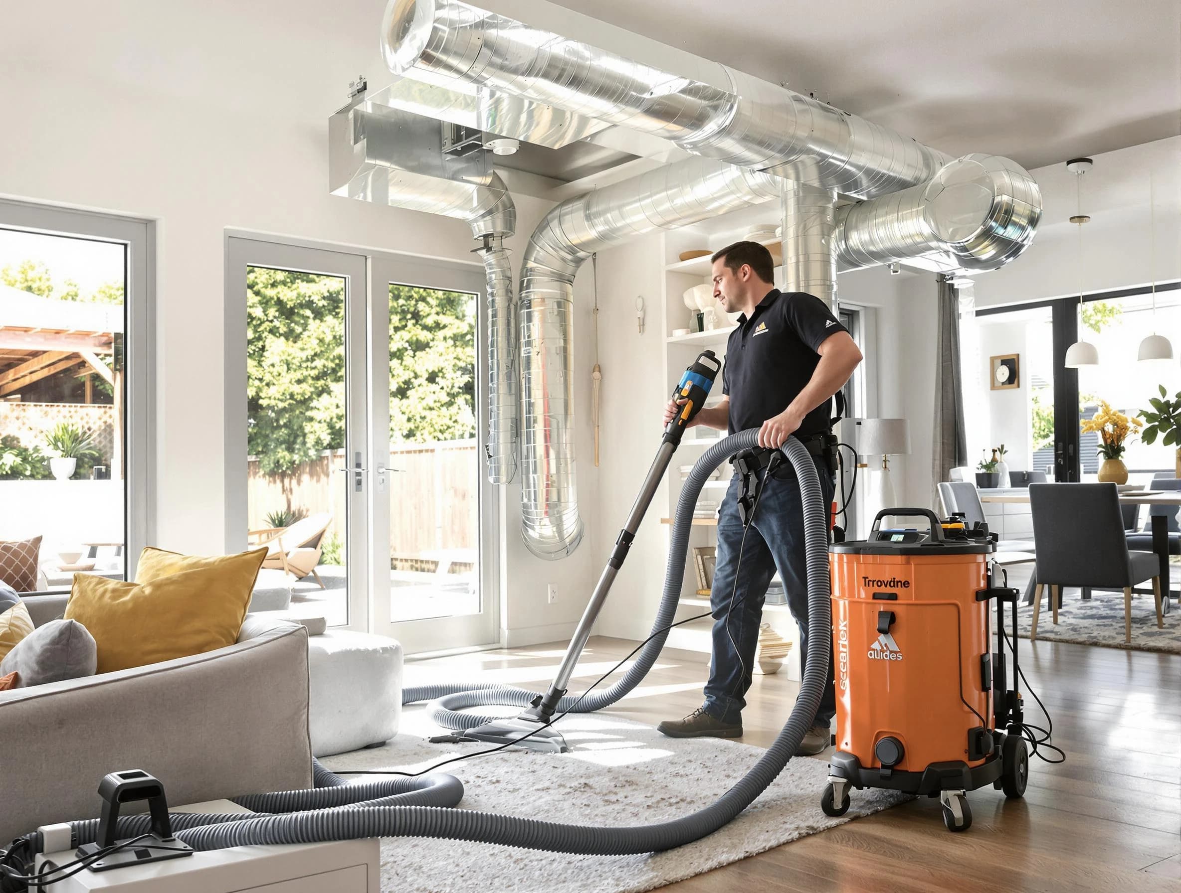 Coolidge Air Duct Cleaning specialist performing thorough residential duct cleaning using advanced equipment in Coolidge