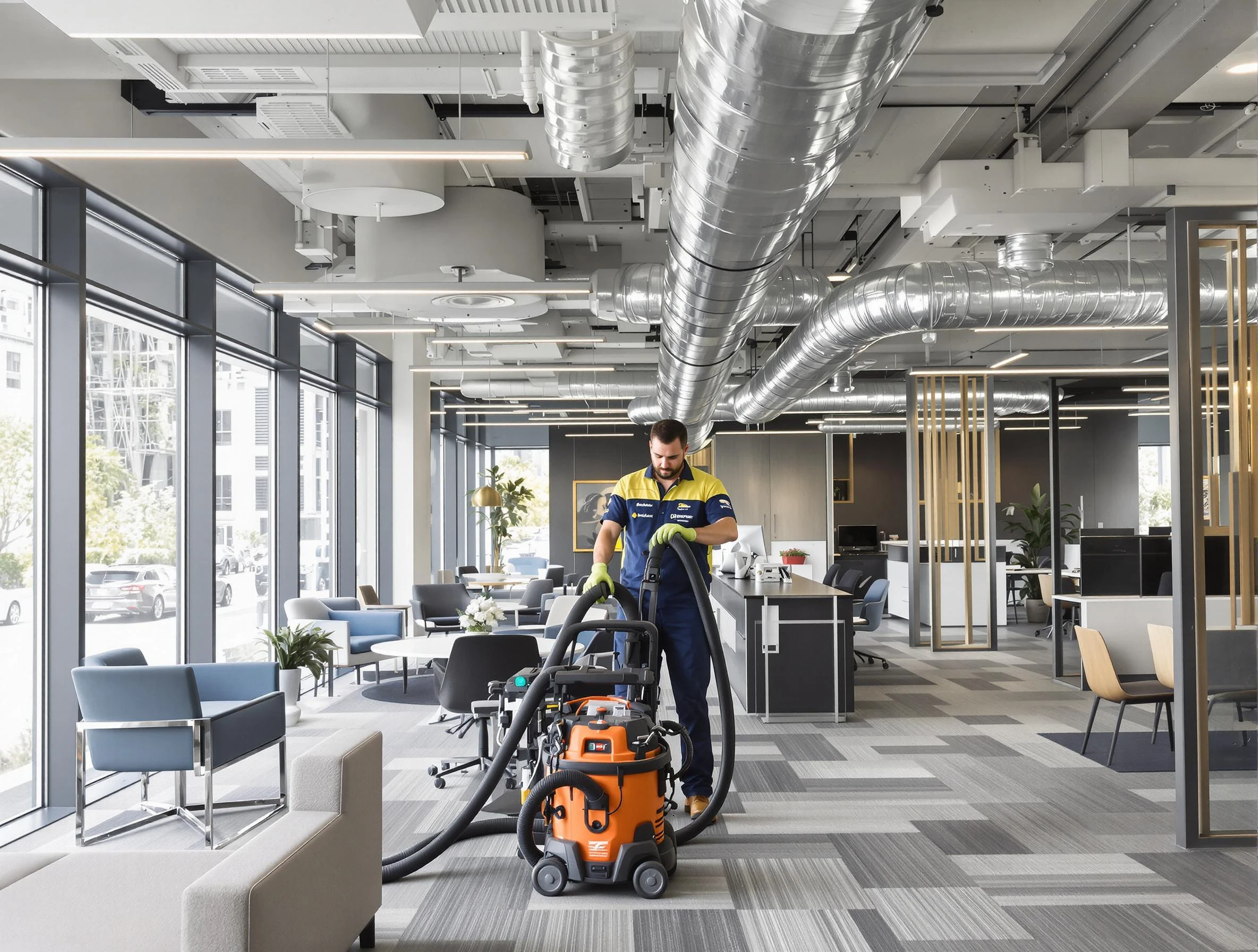 Coolidge Air Duct Cleaning team performing thorough commercial duct cleaning at a Coolidge business center