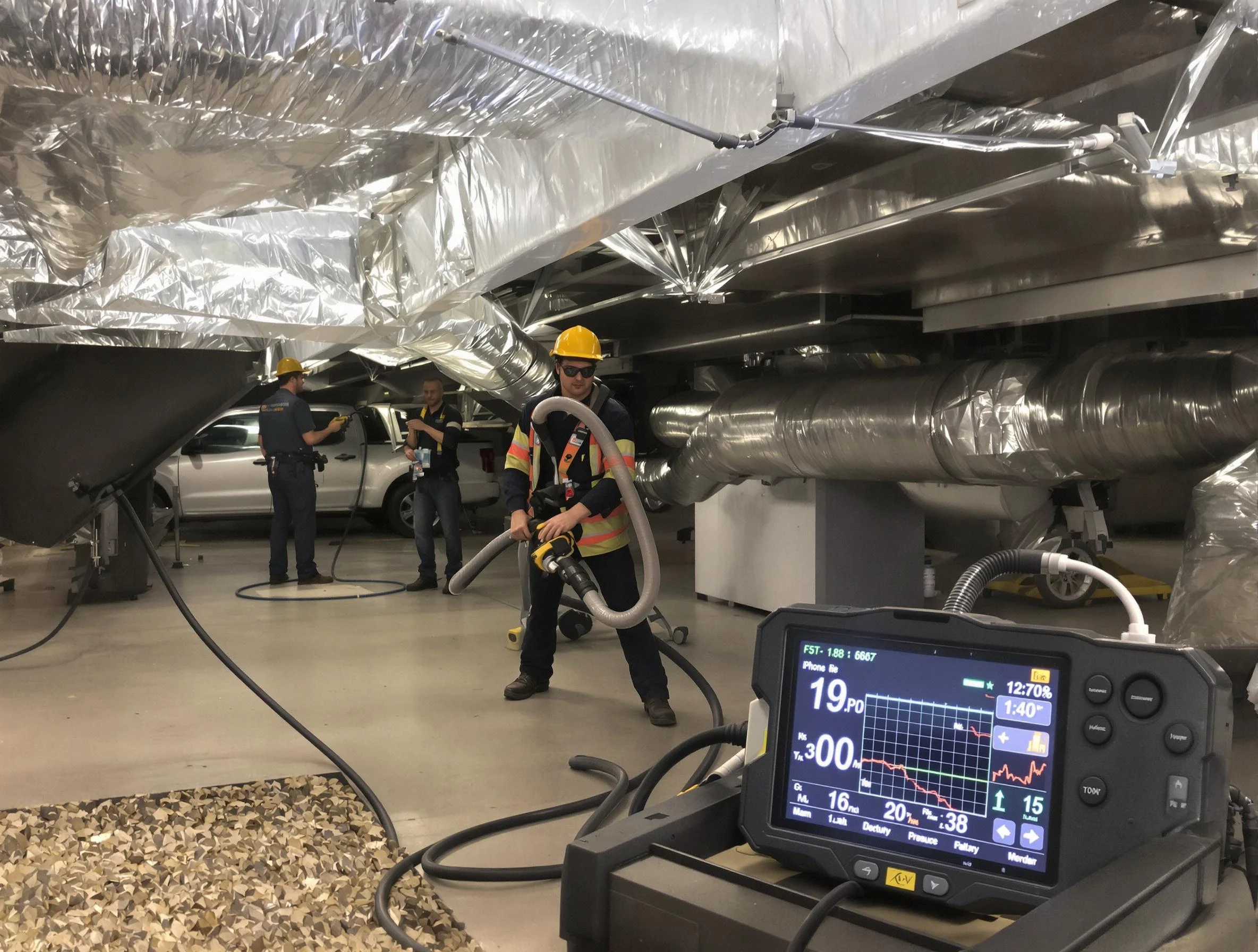Professional negative pressure duct cleaning by Coolidge Air Duct Cleaning in Coolidge